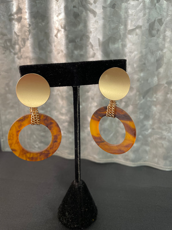 Acrylic Circle Chain Earrings