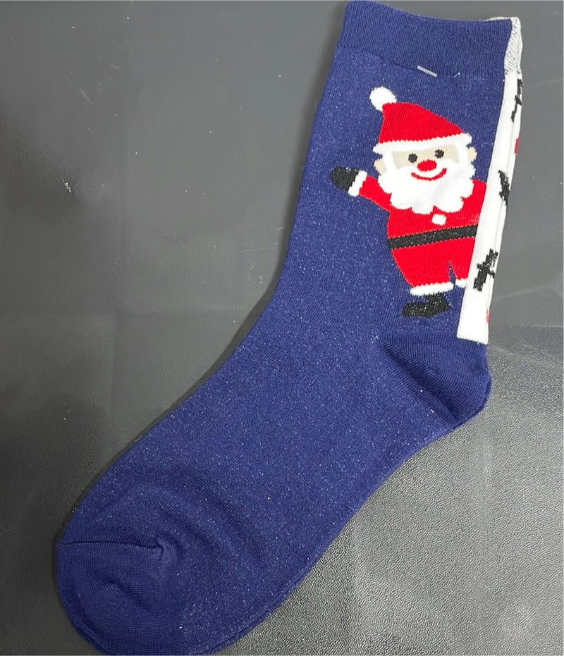 Navy Santa Socks