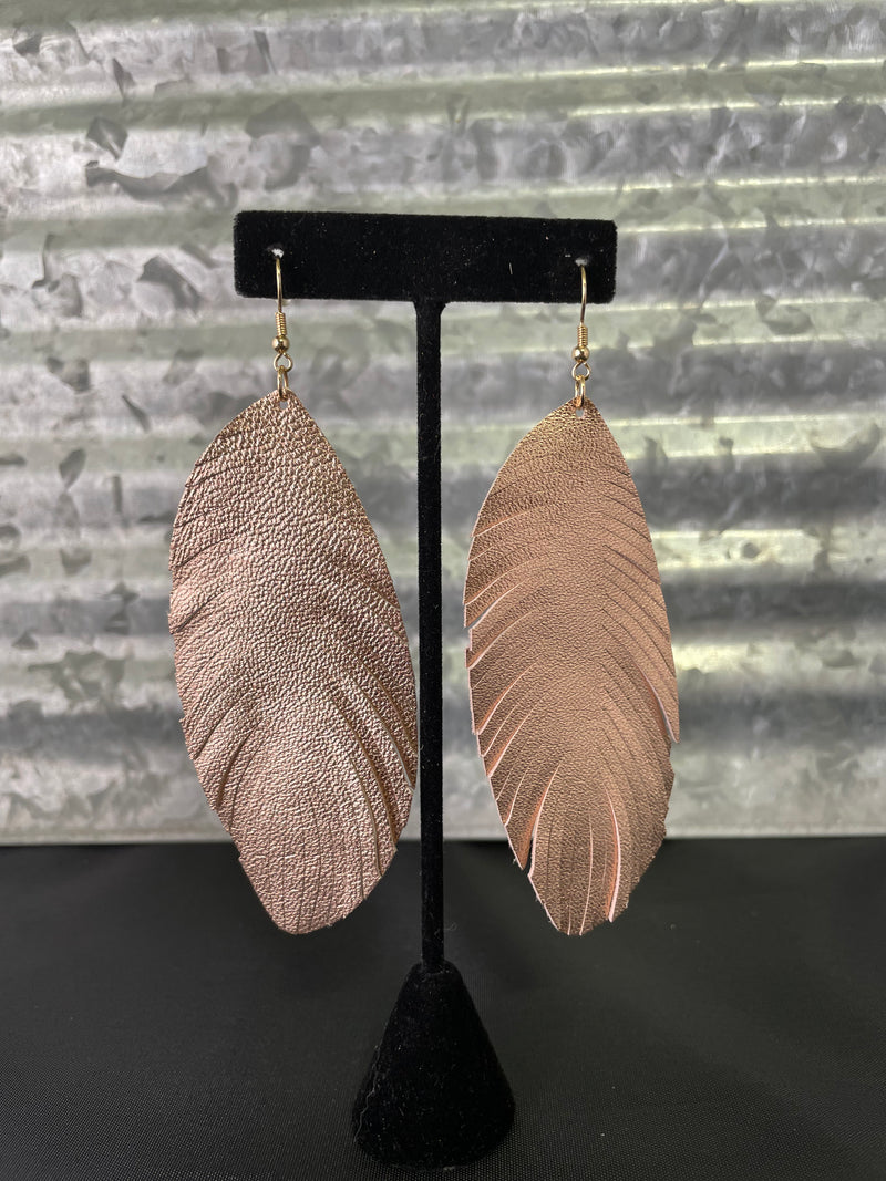Leather Feather earrings