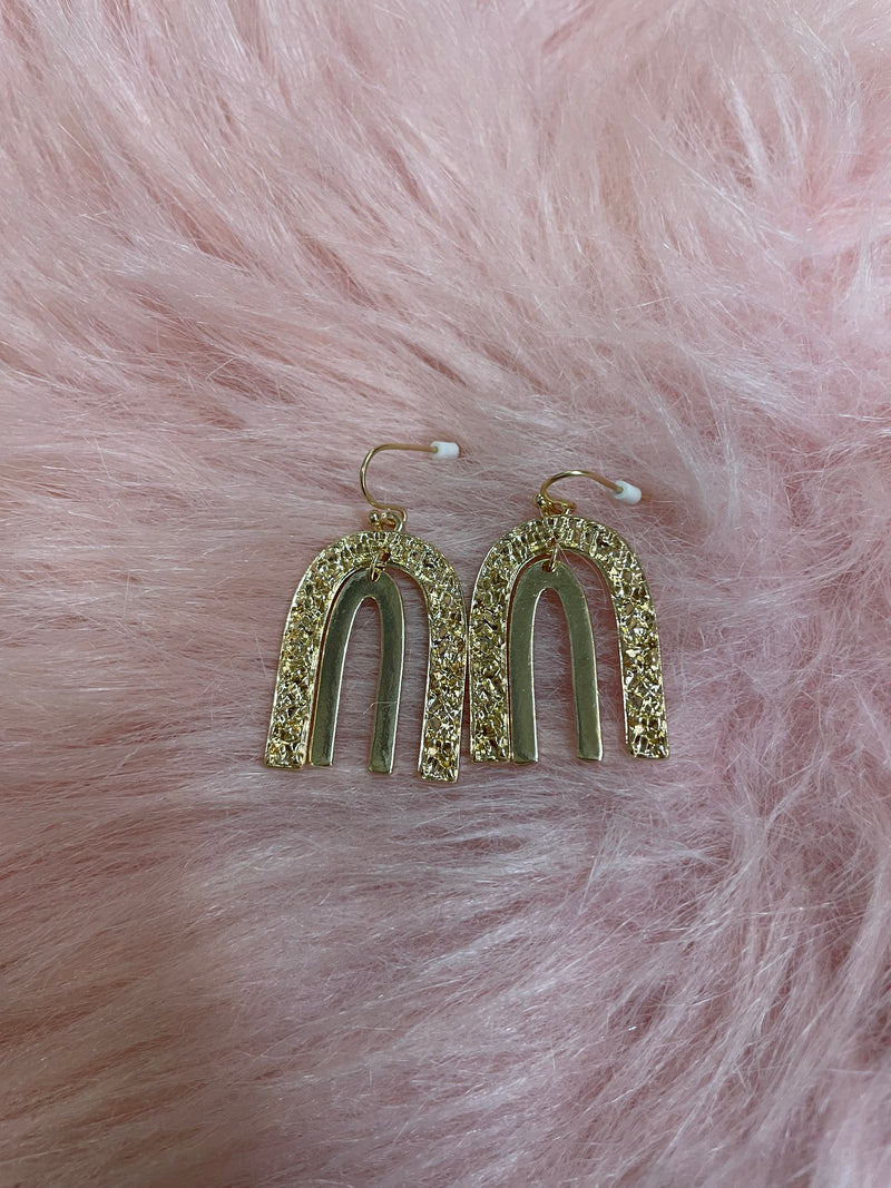 Gold Double Arch Earrings