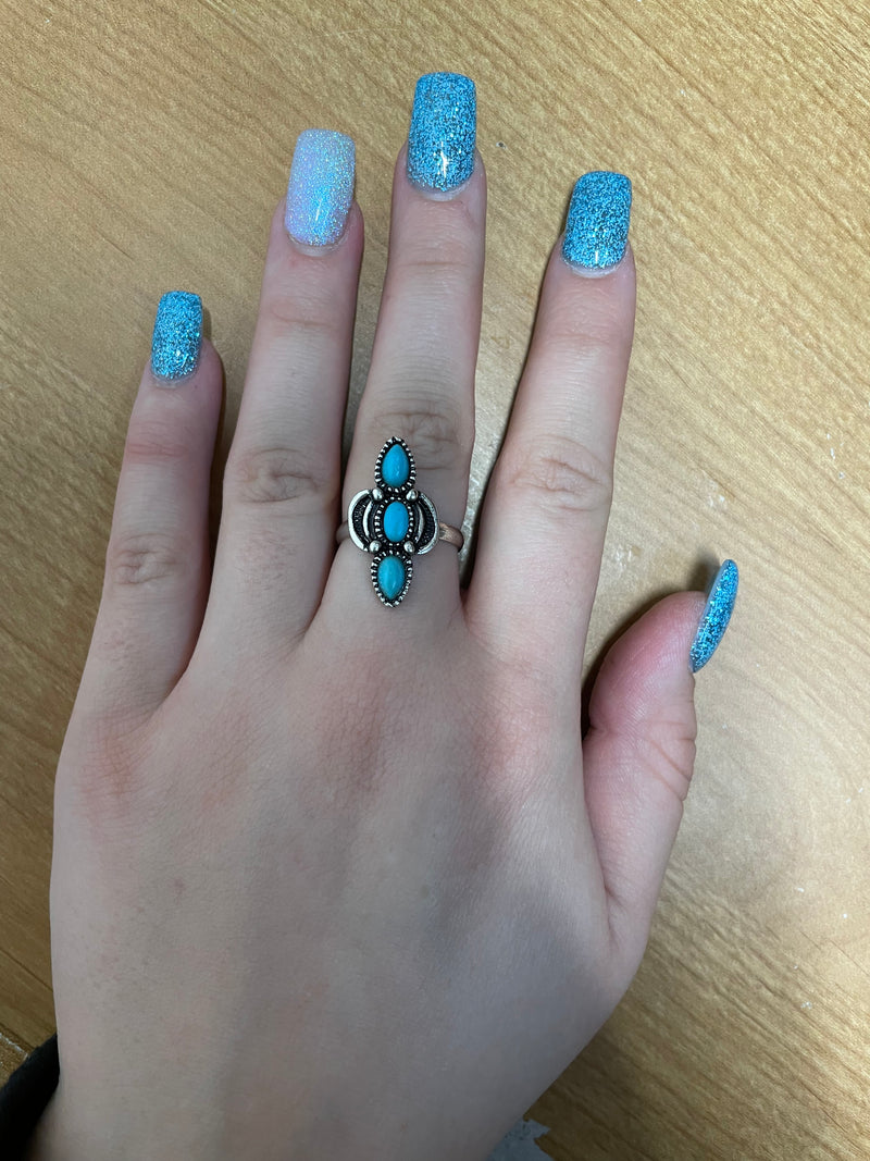 Turquoise/ Silver Ring Sets