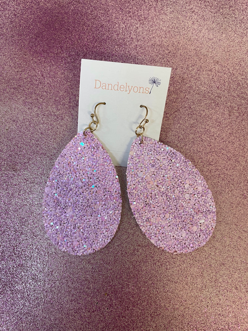 Pink Sparkle Teardrop Earrings