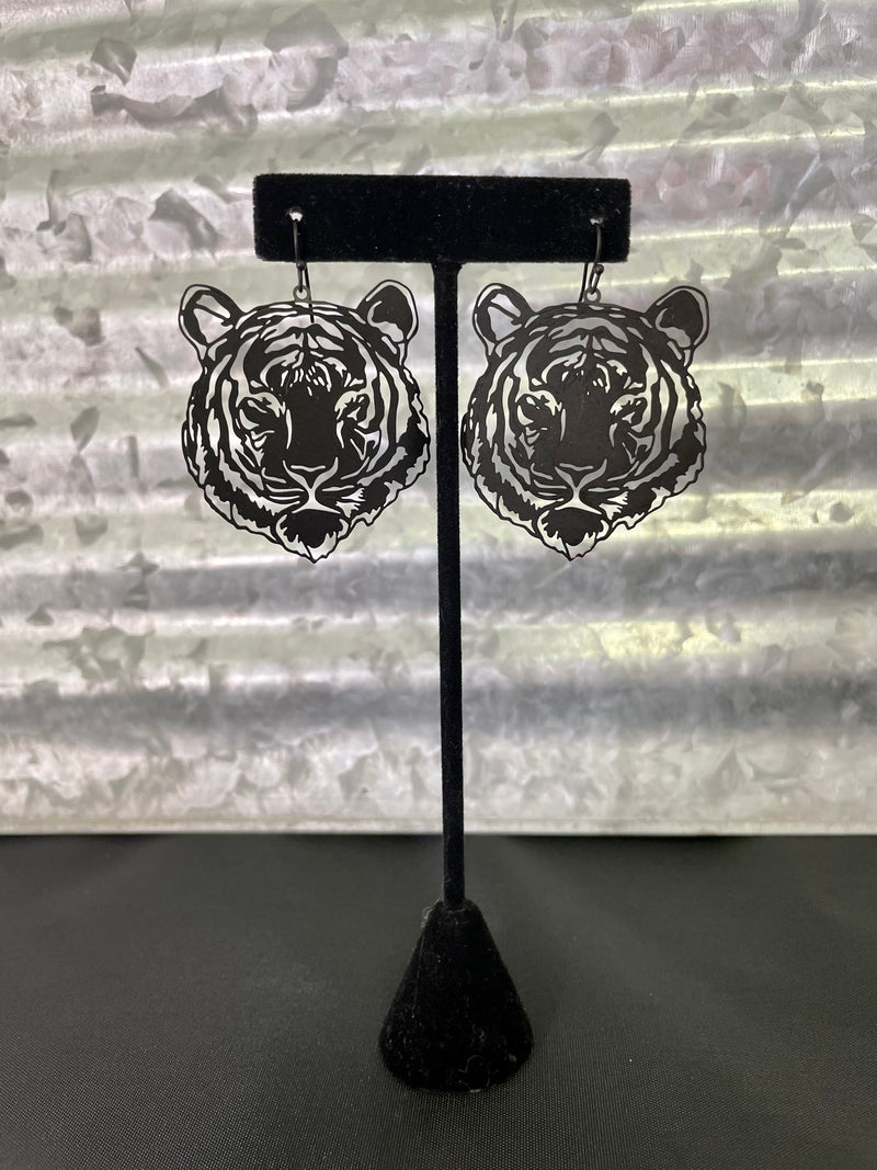 Tiger Head Outline Earrings