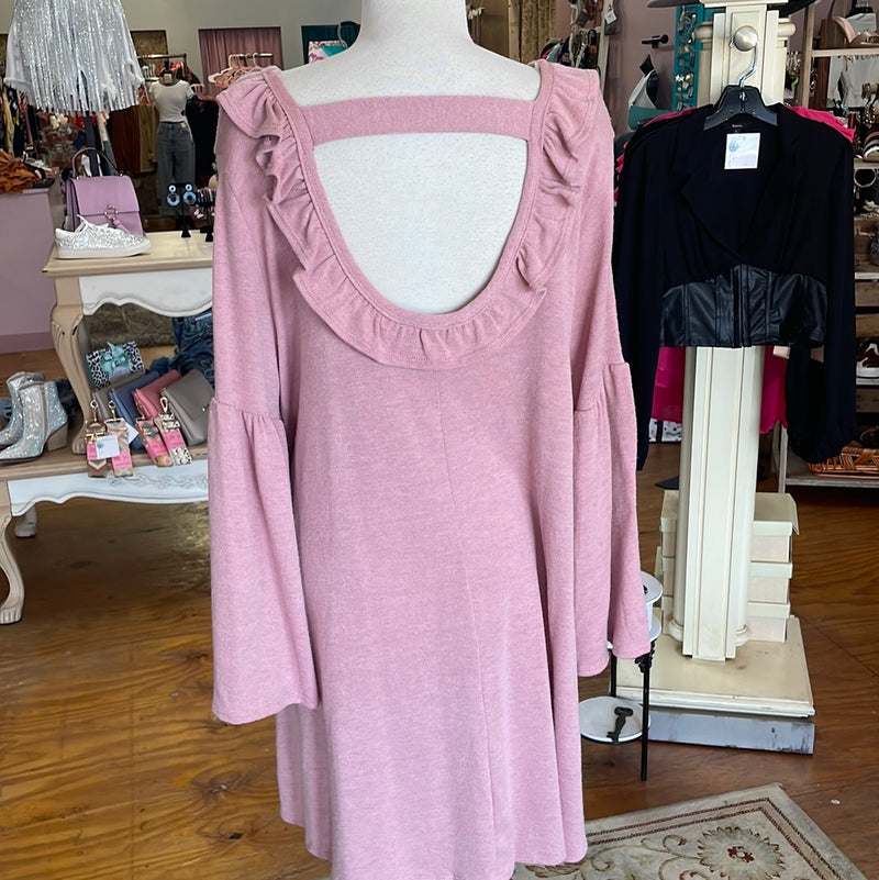 Long Sleeve Pink Dress