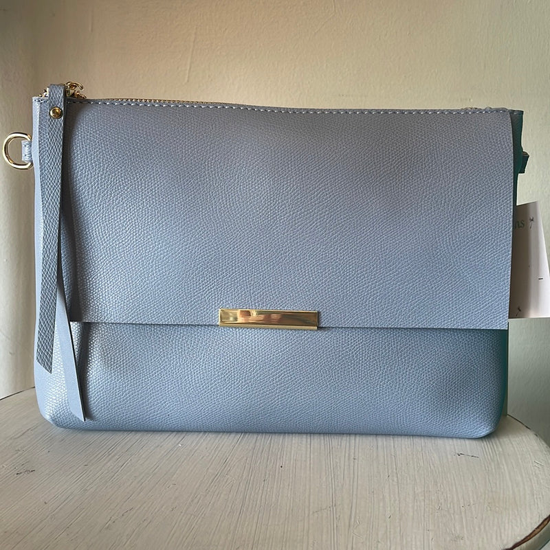 Smooth Pebble Leather Crossbody/ Clutch