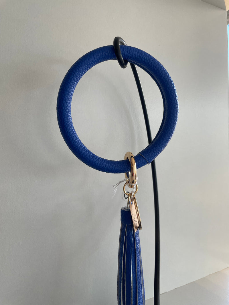 Royal Blue Leather Keyring