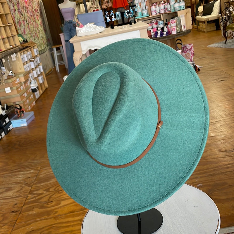 Turquoise Wide Brim Hat