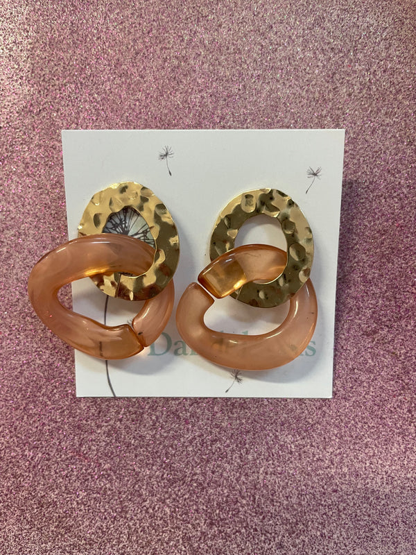 Peach Circle Earrings