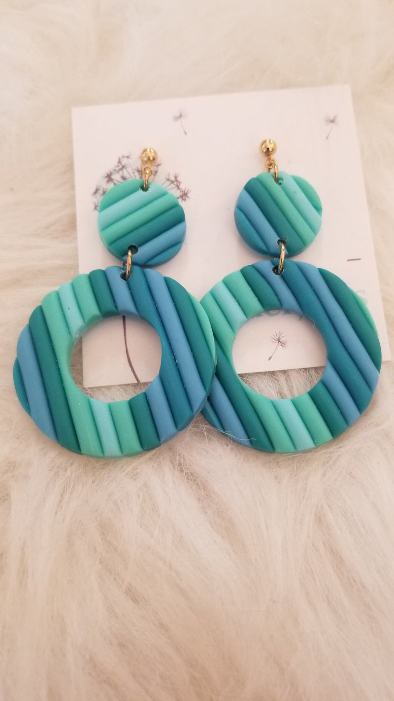 Clay Disk & Circle Earrings