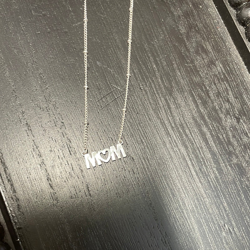 Silver Mom Necklace