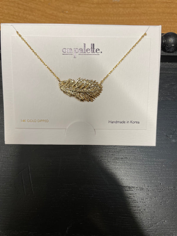 Gold Feather Necklace