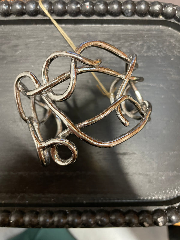 Silver Metal Wire Cuff Bracelet