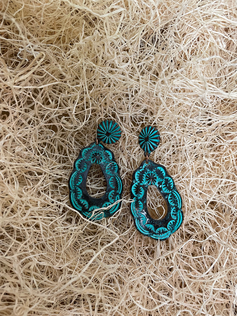 Patina/Turquoise Tramroad Earrings