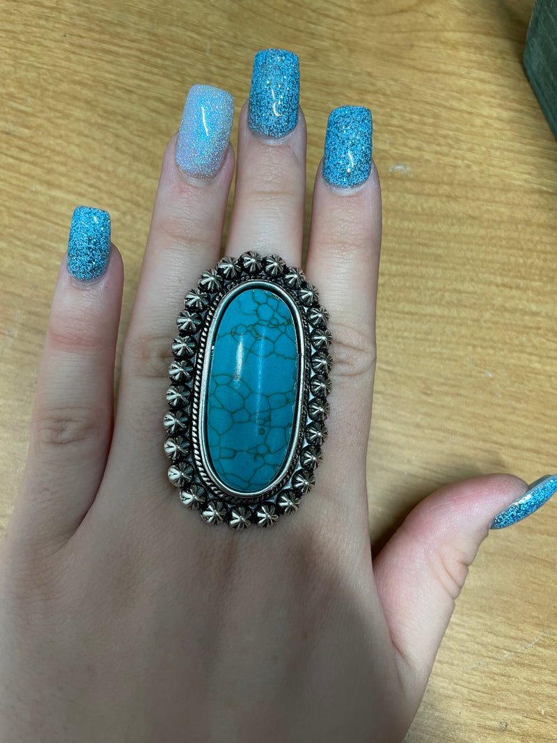 Turquoise/ Silver Ring Sets