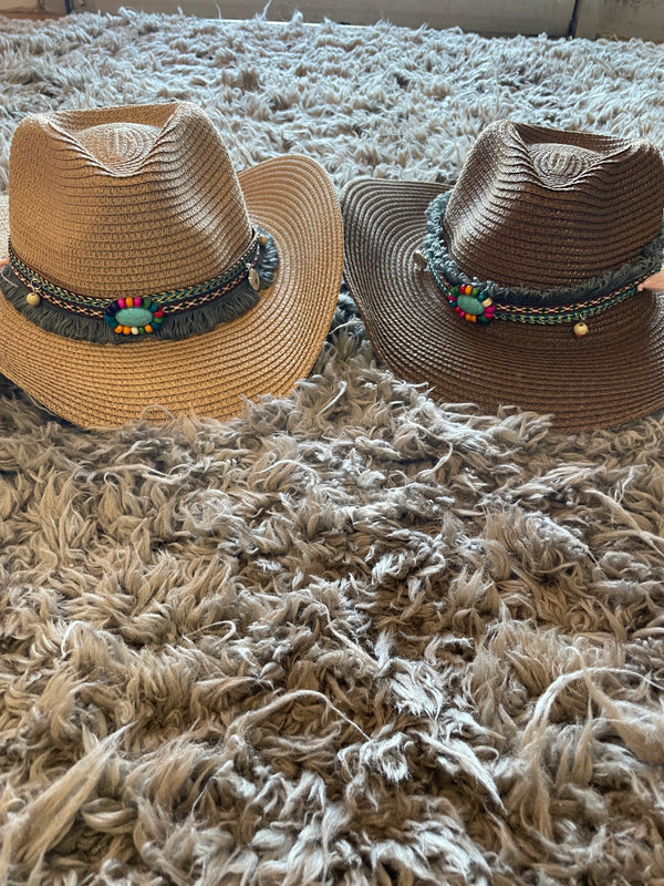 Western Style Belt Straw Hat