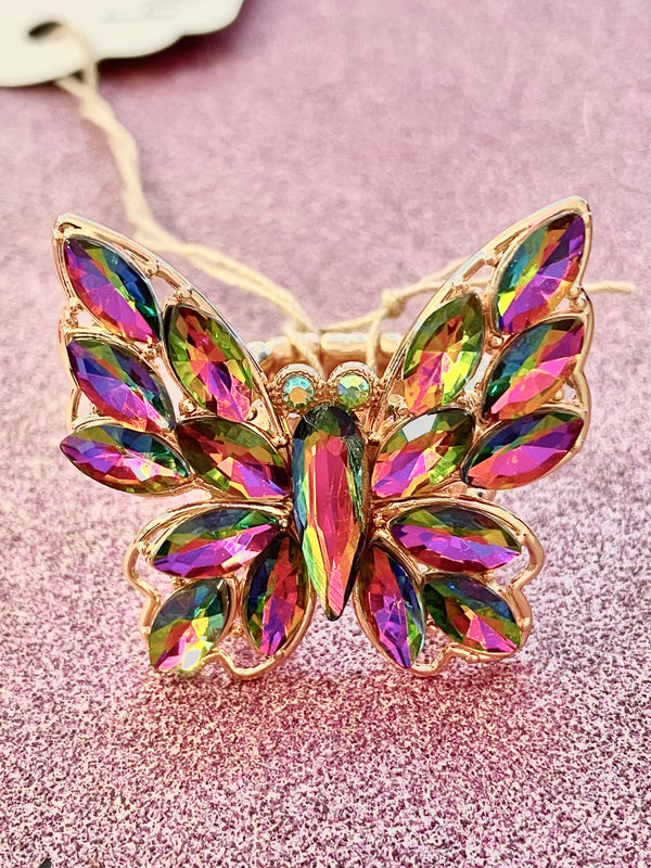 Stoned Butterfly Ring