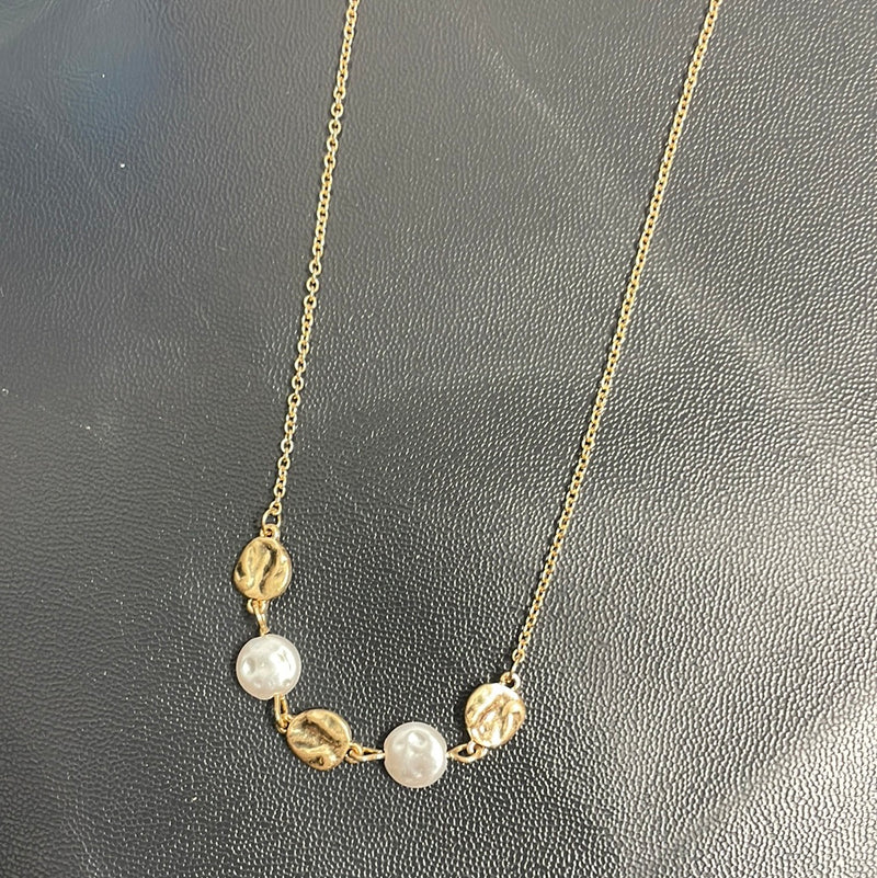 Worn Gold/ Silver Freshwater Pearl Necklace