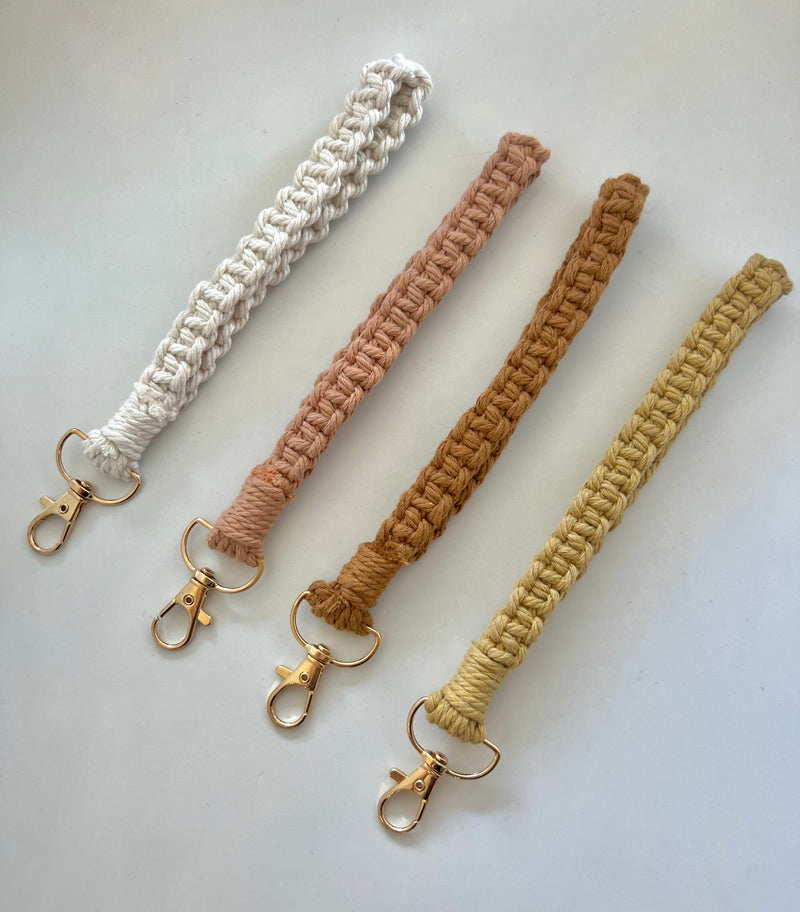 Macrame Box Wristlet Key Chain