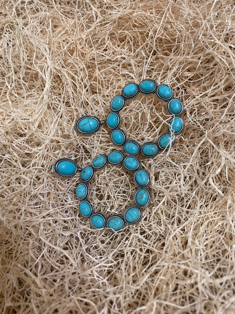 Turquoise colored Circle Earrings