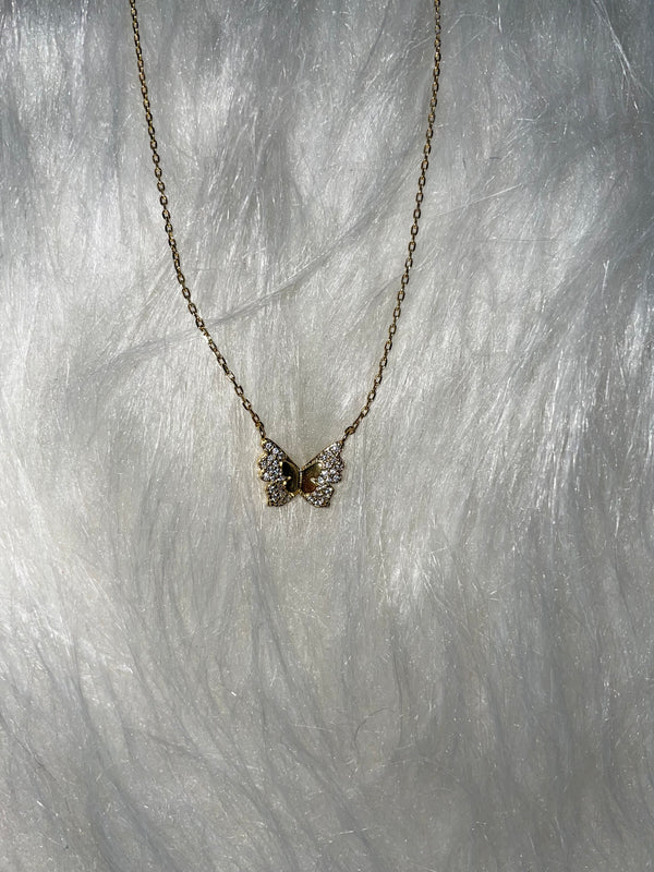 Gold 18K Dipped Butterfly Necklace