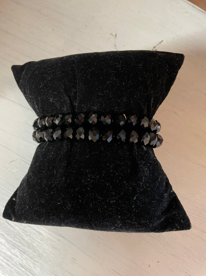 Medium Black Beaded Bracelet