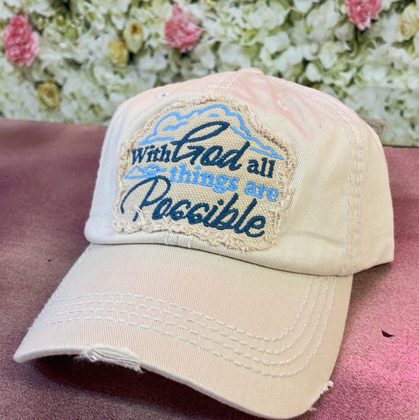 With God All Things Are Possible Hat