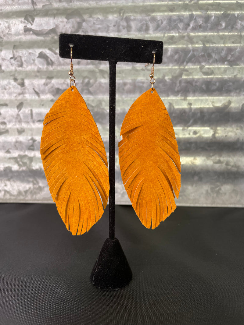 Leather Feather earrings
