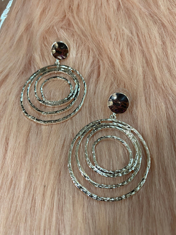 Textured Multi Circle Earrings