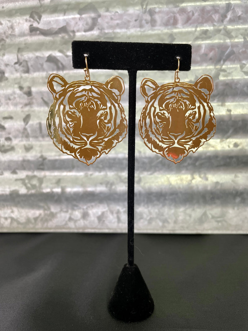 Tiger Head Outline Earrings